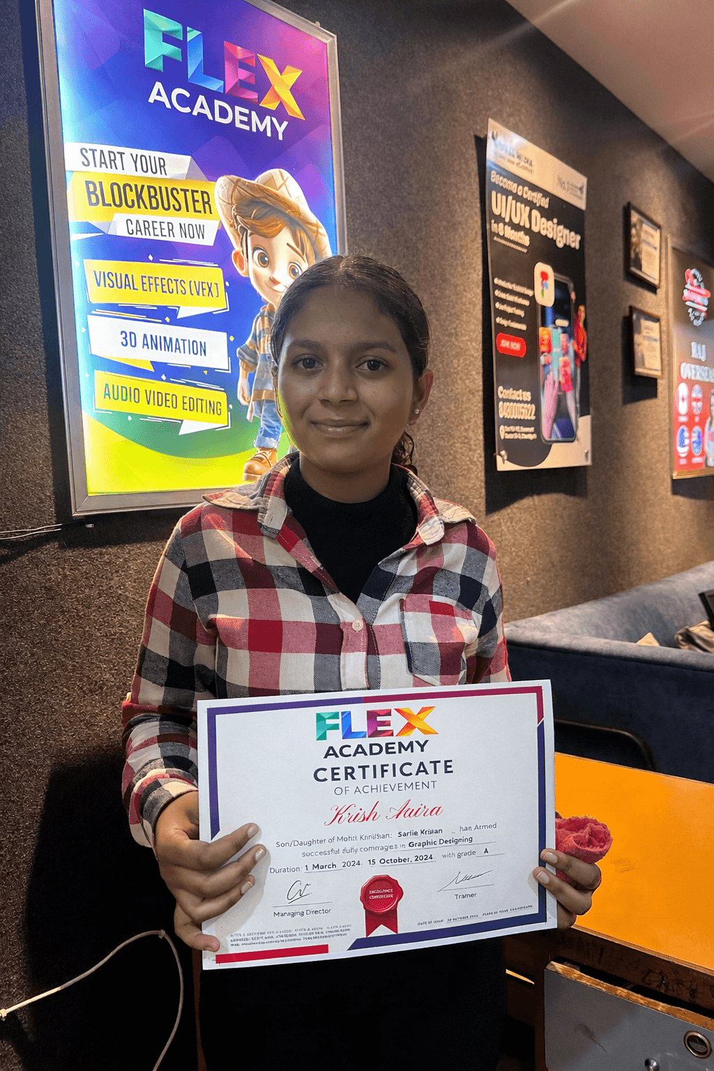 Flex Academy student placement certificate 10